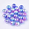 Rainbow ABS Plastic Imitation Pearl Beads OACR-Q174-10mm-06-1