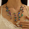 Retro Alloy Resin Dangle Earrings & Multi-Layered Necklaces Sets FS-WG198EF-07-1