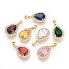 Brass Micro Pave Cubic Zirconia Pendants KK-N272-01G-M-1