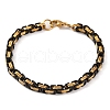 201 Stainless Steel Byzantine Chain Bracelets BJEW-B078-62G-1