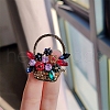 Flower Basket Antique Golden Alloy Rhinestone Brooches PW-WG6DF7D-01-4