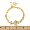 Brass Micro Pave Cubic Zirconia Bracelets BJEW-S158-02G-A-5