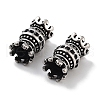 304 Stainless Steel & Clear Cubic Zirconia Beads STAS-M057-09AS-2