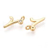 Brass Micro Pave Cubic Zirconia Charms KK-N263-97G-R-2