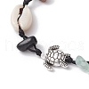 Natural & Synthetic Gemstone Chip Beads & Cowrie Shell Beads Braided Bead Bracelets BJEW-JB11834-04-3