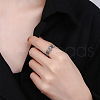 Hollow Out Rose 925 Sterling Silver Adjustable Finger Rings for Women FS-WGC8A12-01-4