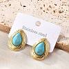 201 Stainless Steel Teardrop Stud Earrings EJEW-P304-08G-3