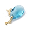 Ocean Themes Alloy & Glass Teardrop Pendants PALLOY-JF03880-5