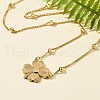304 Stainless Steel Clover Pendant Necklaces NJEW-V001-09G-2