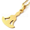 201 Stainless Steel Yoga Human Pendant Necklace with Cable Chains NJEW-Q317-16G-2