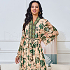 7M Ethnic Style Embroidery Flower Polyester Ribbon OCOR-WH0078-236-4