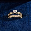 2Pcs Flat Round Brass Micro Pave Clear Cubic Zirconia Finger Rings FS-WG91922-02-2