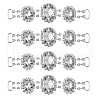 CHGCRAFT 4Pcs Silver Plated Brass Rhinestone Connector Charms RB-CA0001-05B-1