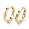 Colorful Cubic Zirconia Heart Hoop Earrings EJEW-G348-09G-1