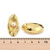 Oval Brass ABS Plastic Imitation Pearl Stud Earrings EJEW-S258-04G-5