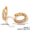 Elegant Brass Clear Cubic Zirconia Hoop Earrings RO7154-1-1