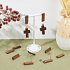 Unicraftale 15 Pair Walnut Wood Stud Earring Findings STAS-UN0055-14B-2