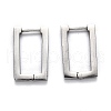 Tarnish Resistant 304 Stainless Steel Rectangle Huggie Hoop Earrings STAS-J033-10B-P-2