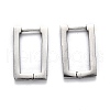 304 Stainless Steel Rectangle Huggie Hoop Earrings STAS-J033-10B-P-2