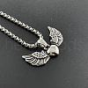 Fashionable Stainless Steel Heart with Angel Wings Pendant Necklaces for Men HL3992-2