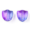 Two Tone Spray Painted Transparent Glass Beads GLAA-T022-26-B02-2