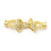Rack Plating Brass Micro Pave Clear Cubic Zirconia Fold Over Clasps KK-H447-12G-1