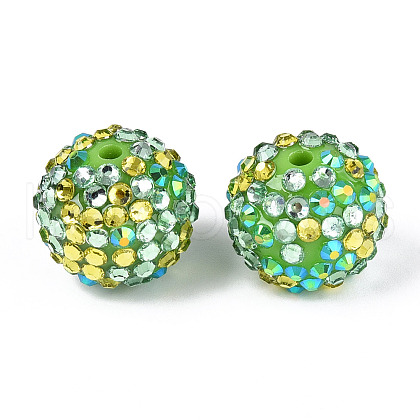 Round Resin Rhinestone Beads OACR-T028-66D-1