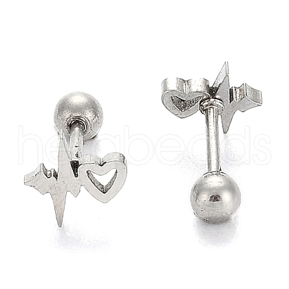 201 Stainless Steel Barbell Cartilage Earrings EJEW-R147-40-1