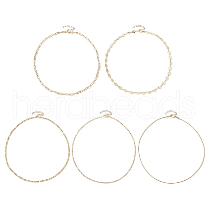 5Pcs 5 Styles 304 Stainless Steel Chain Necklaces Sets NJEW-JN05022-1