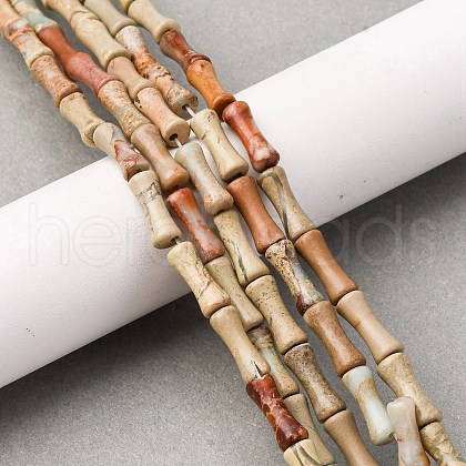 Natural Aqua Terra Jasper Beads Strands G-L624-G03-12x5mm-1