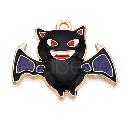 Halloween Theme Rack Plating Alloy Enamel Pendants X1-ENAM-N056-393C-KCG-1