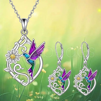 Alloy Pendant Necklaces & Stud Dangle Earrings Sets FS-WG60DFE-07-1