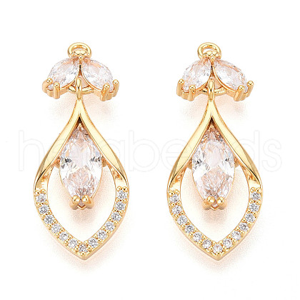 Brass Micro Pave Cubic Zirconia Pendants KK-N263-52G-1