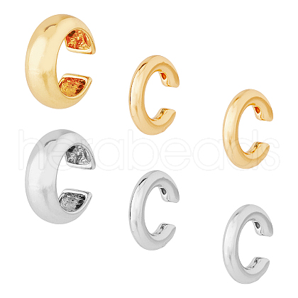 FIBLOOM 6Pcs 4 Style Alloy Plain Cuff Earrings Set EJEW-FI0001-59-1
