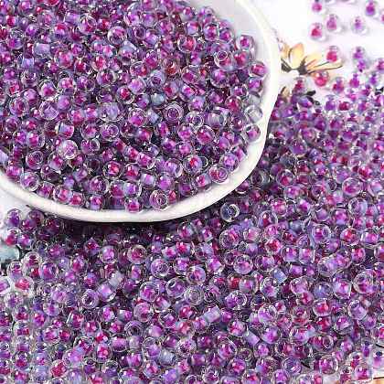 Transparent Inside Colours Glass Seed Beads SEED-A032-04T-1