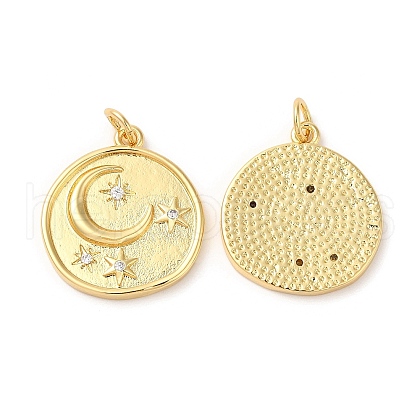 Brass Micro Pave Cubic Zirconia Pendants KK-M246-35G-1