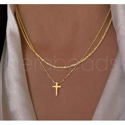 Cross Alloy Pendant Necklaces WGAF0E8-12-1