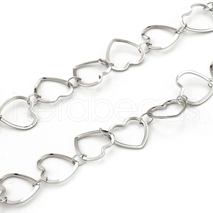 201 Stainless Steel Heart Link Chains CHS-F015-04P-1