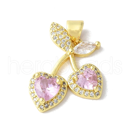 Brass Micro Pave Cubic Zirconia Pendants KK-A252-34G-01-1