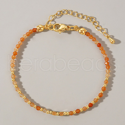 Bohemian Style Natural Red Aventurine Round Beaded Bracelets for Women CA1141-8-1