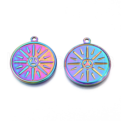 Ion Plating(IP) 201 Stainless Steel Pendants STAS-N098-074M-1