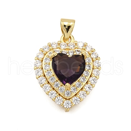 Brass Micro Pave Cubic Zirconia Pendants KK-K401-07B-03-1