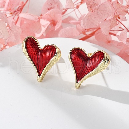 Brass Stud Earrings EJEW-D316-02G-1