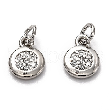 Brass Micro Pave Cubic Zirconia Charms ZIRC-H119-09P-1