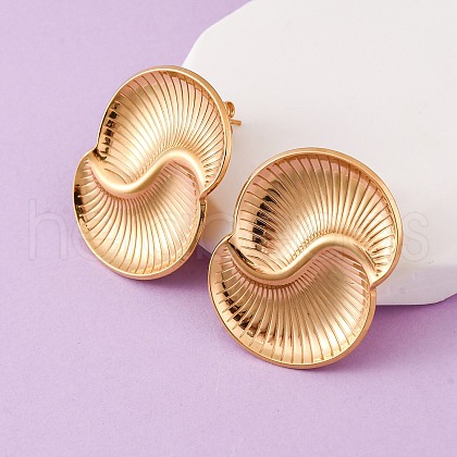 304 Stainless Steel Vortex Spiral Stud Earrings EJEW-C148-01G-1