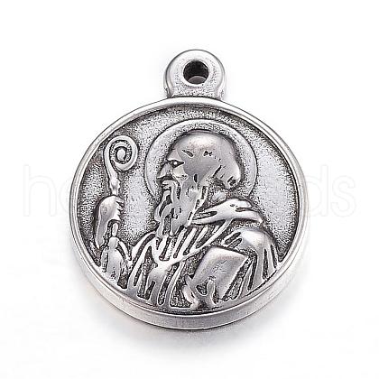 201 Stainless Steel Pendants STAS-F064-03P-1
