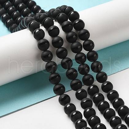 Dyed Natural Agate Round Bead Strands G-J271-10-8mm-1