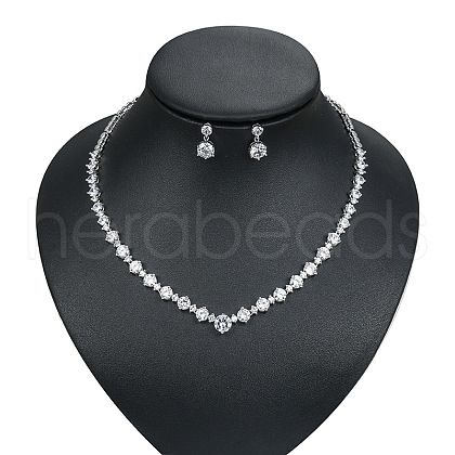 Brass Cubic Zirconia Jewelry Sets FS-WG75FBD-01-1