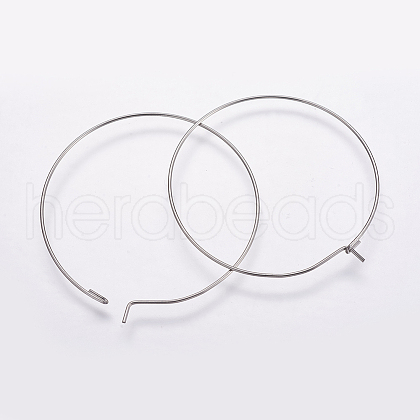 316 Surgical Stainless Steel Hoop Earrings Findings STAS-K146-039-40mm-0.8-1