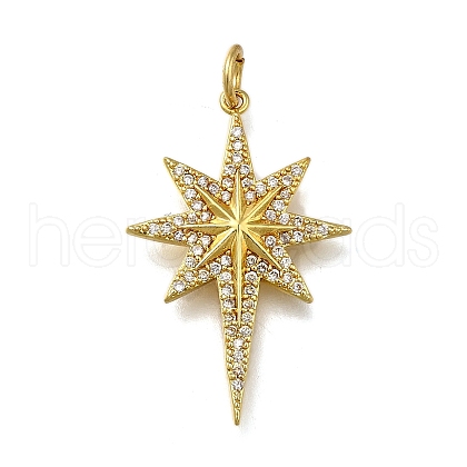 Brass Micro Pave Clear Cubic Zirconia Pendants ZIRC-I070-087G-1